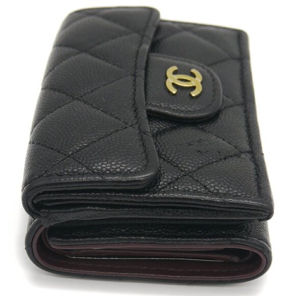 CHANEL Black Caviar Leather Logo Wallet - Picture 3 of 10